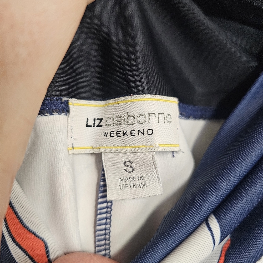 Liz Claiborne navy and floral weekend leggings small - Picture 3 of 5